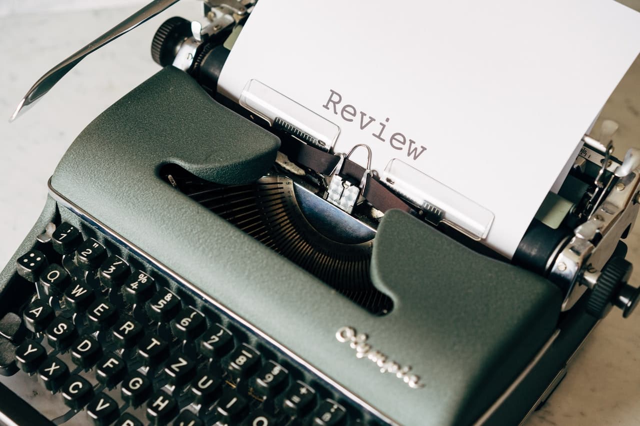 review in typewriter