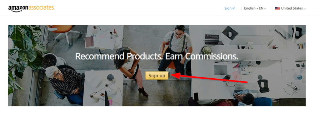 amazon associates sign up