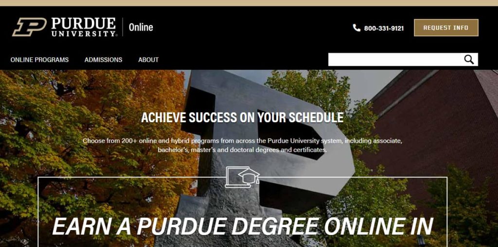 Purdue University screenshot 