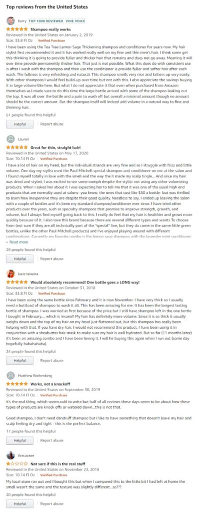 t reviews posted on Amazon by buyers